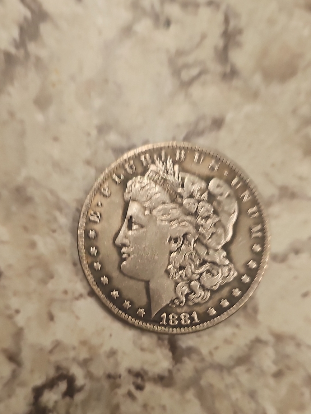 Vintage Silver-Tone Morgan Style Decorative Coin Accent - Silver